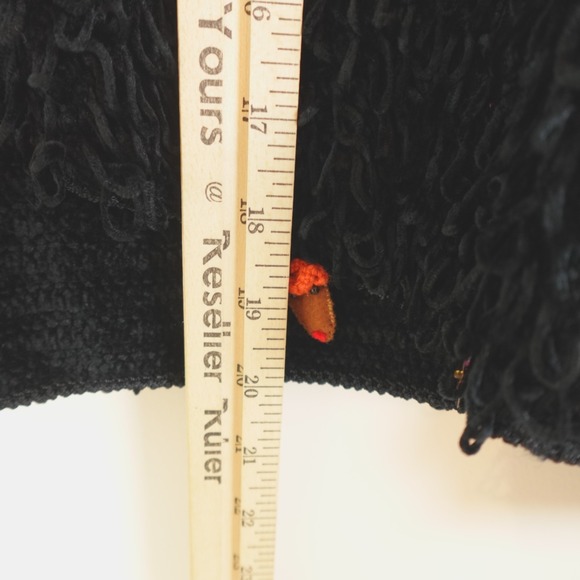 Berek Sweater Black Chenille Christmas Baubles Cardigan - Picture 5 of 12